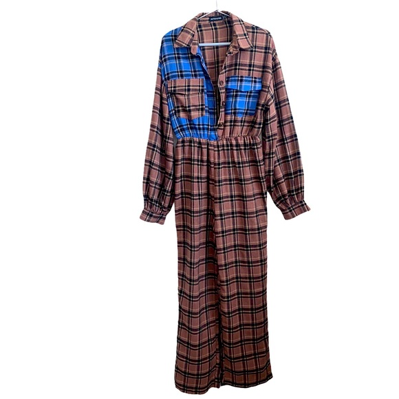 PrettyLittleThing Flannel Pajama Jumper Size 6 - Picture 2 of 12